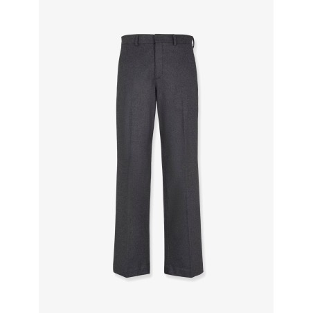 Stretch cashmere trouser with logoed detail