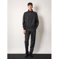 Stretch cashmere trouser with logoed detail
