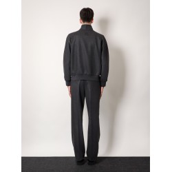 Stretch cashmere trouser with logoed detail