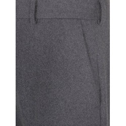 Stretch cashmere trouser with logoed detail