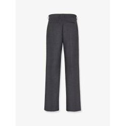Stretch cashmere trouser with logoed detail