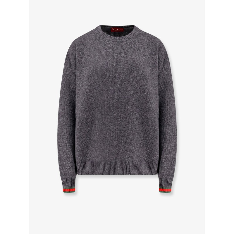 Wool and cashmere sweater with web details