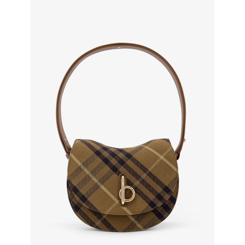Rocking horse canvas shoulder bag with burberry check motif