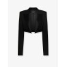 Virgin wool blazer with satin profiles