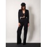 Virgin wool blazer with satin profiles