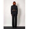 Virgin wool blazer with satin profiles