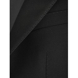 Virgin wool blazer with satin profiles