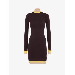 Mini wool dress with contrasting details