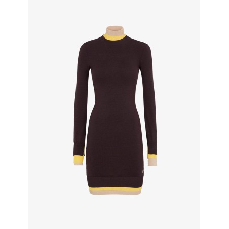 Mini wool dress with contrasting details