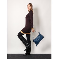 Mini wool dress with contrasting details
