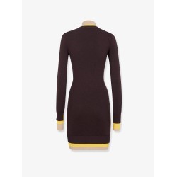 Mini wool dress with contrasting details