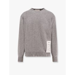 Wool and cashmere sweater with logoed label