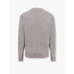 Wool and cashmere sweater with logoed label