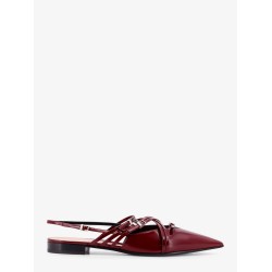 Leather slingback with bands and gucci buckle