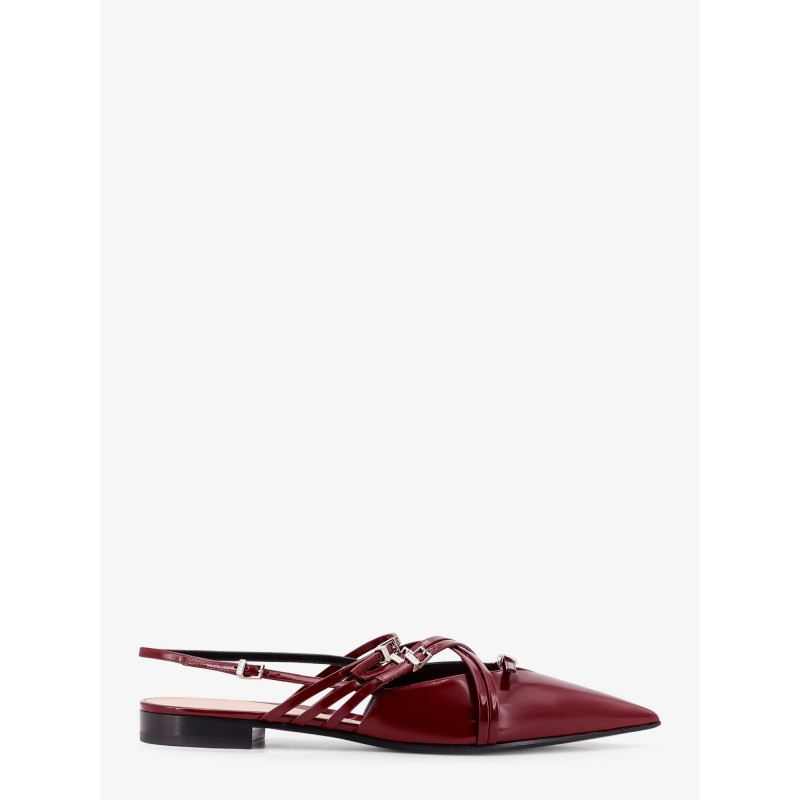 Leather slingback with bands and gucci buckle
