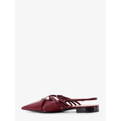Leather slingback with bands and gucci buckle