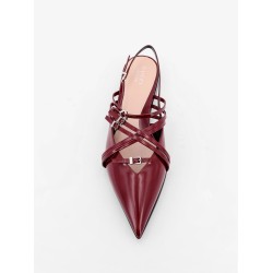 Leather slingback with bands and gucci buckle