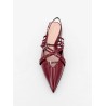 Leather slingback with bands and gucci buckle
