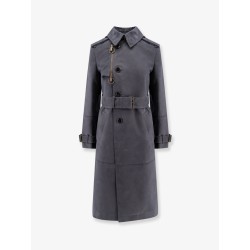Cotton blend trench with burrberry check lining