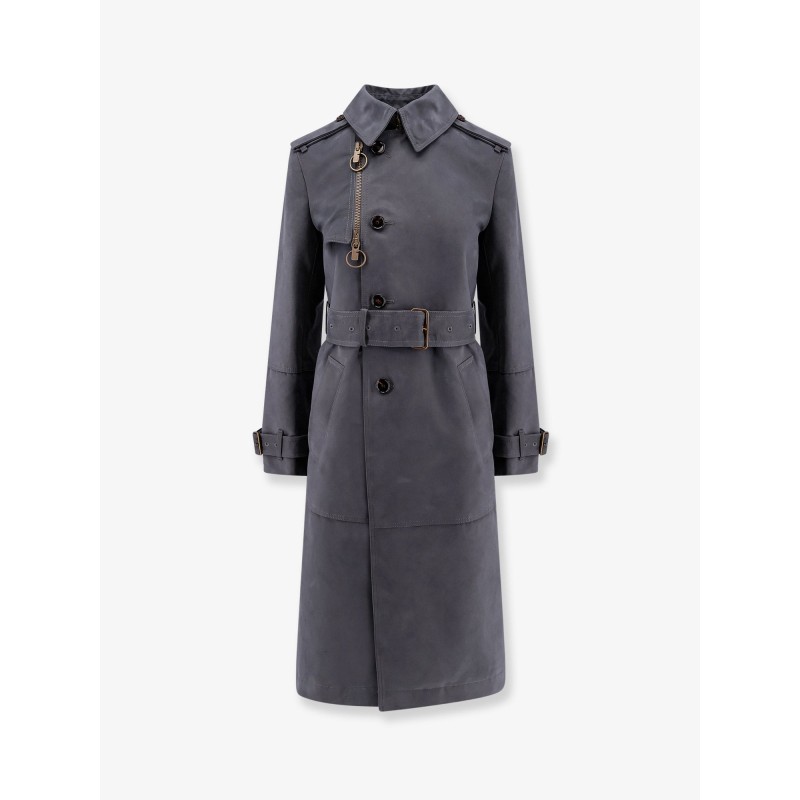 Cotton blend trench with burrberry check lining