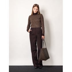Virgin wool trousers with metal ff details