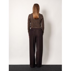 Virgin wool trousers with metal ff details