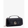 Gg milano leather handbag with frontal gg logo