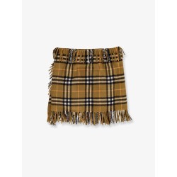 Wool and cashmere skirt with check motif