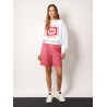 Wool shorts with frontal logo