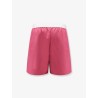 Wool shorts with frontal logo
