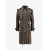 Cotton trench with check motif