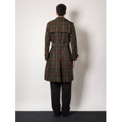 Cotton trench with check motif