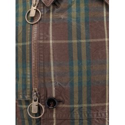 Cotton trench with check motif