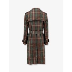 Cotton trench with check motif