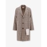 Wool blend coat with pied de poule motif