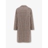 Wool blend coat with pied de poule motif