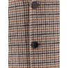 Wool blend coat with pied de poule motif