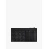 Leather wallet with intrecciato motif