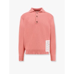 Wool and cashmere sweater with logoed label