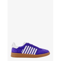 Suede sneakers with leather bands