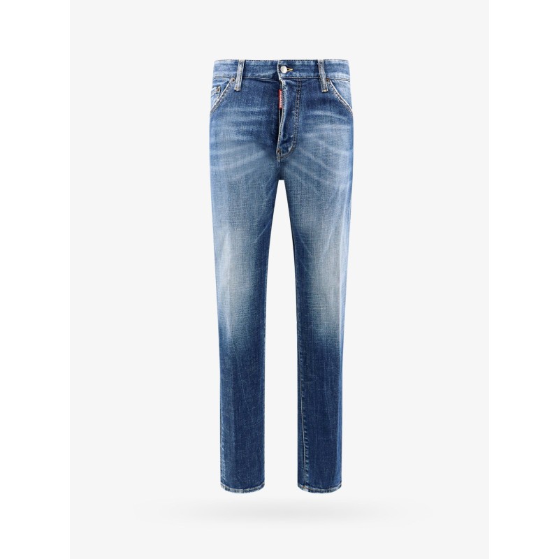 Cotton jeans with back logo patch