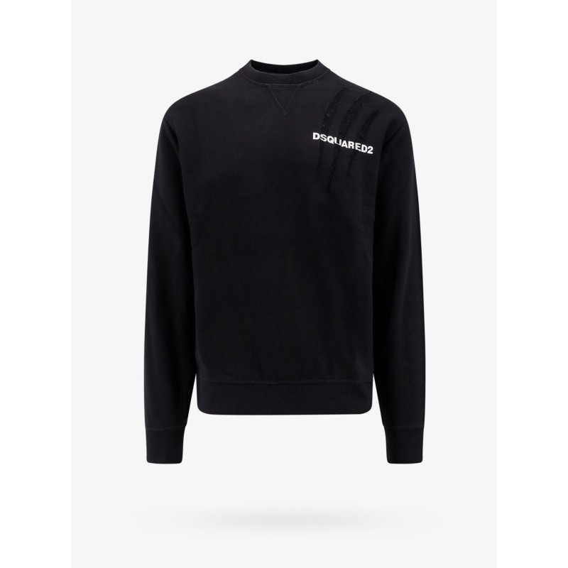 Cotton sweatshirt with dsquared print