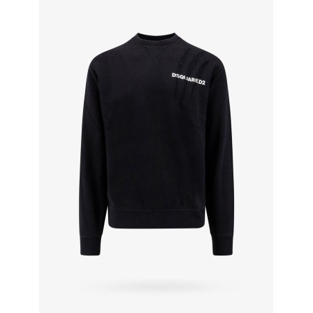Cotton sweatshirt with dsquared print