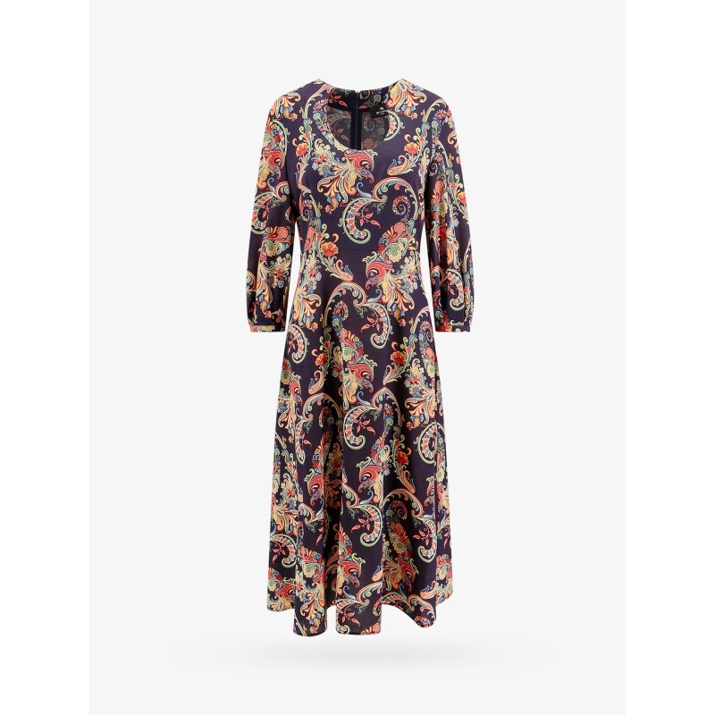 Long dress with multicolor floral print