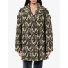 Double-breasted coat with multicolor motif
