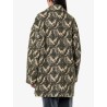 Double-breasted coat with multicolor motif