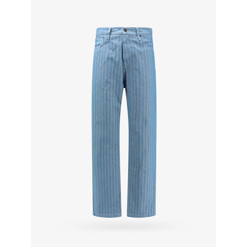 Cotton jeans with striped motif