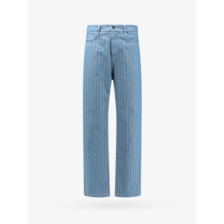 Cotton jeans with striped motif