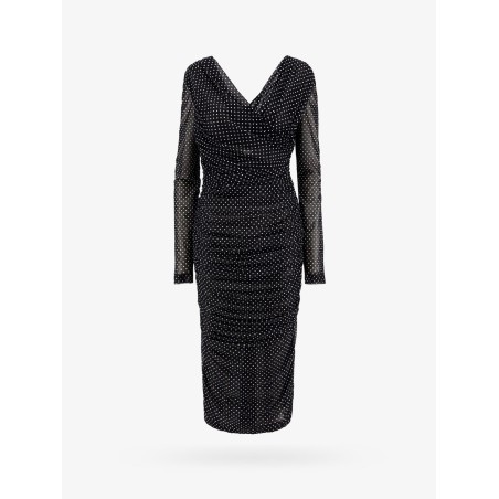 Polka-dots dress with drapery