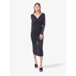 Polka-dots dress with drapery